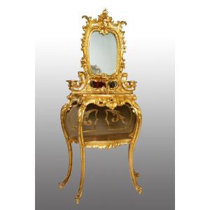 Antique Louis Philippe Neapolitan Console Table With Mirror, 19th Century.