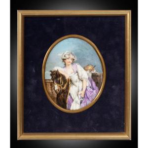 Antique Porcelain Plaque France 19th Century.