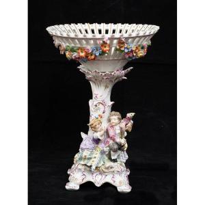 Antique Polychrome Porcelain Centrepiece From Sevres, 20th Century.