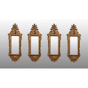 Group Of Four Mirrors, Venice, 18th Century.