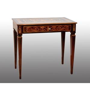 Louis XVI Writing Desk In Exotic Woods Lombardy 18th Century.