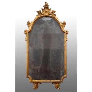 Miroir Ancienne Napolitain Louis XV Epoque XVIIIème Siècle.