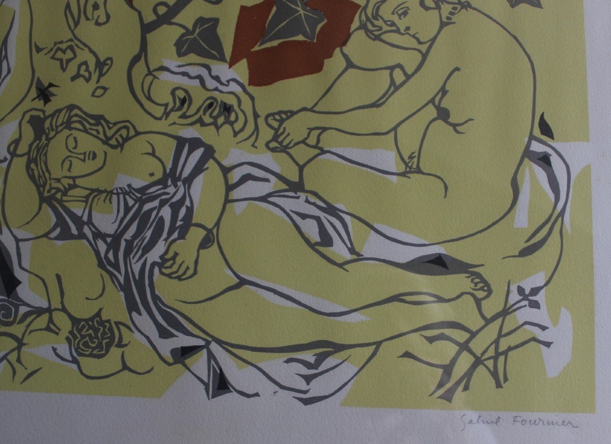 LITHOGRAPHIE Moderne De Gabriel Fournier-photo-2