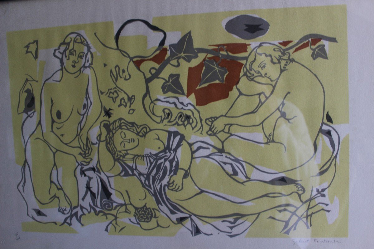 LITHOGRAPHIE Moderne De Gabriel Fournier-photo-4