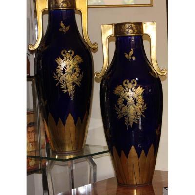 Pair Of Vases (manufacture De Tours)