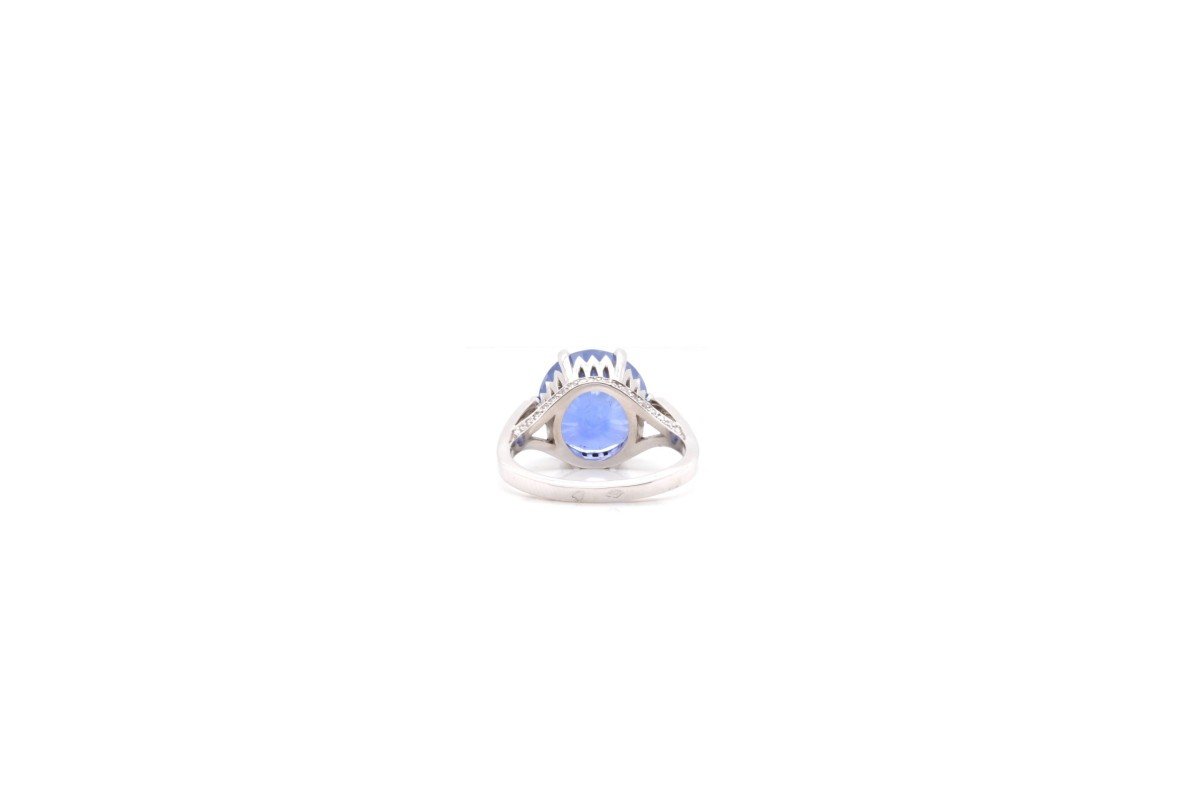 Sapphire Diamond Platinum Ring-photo-1