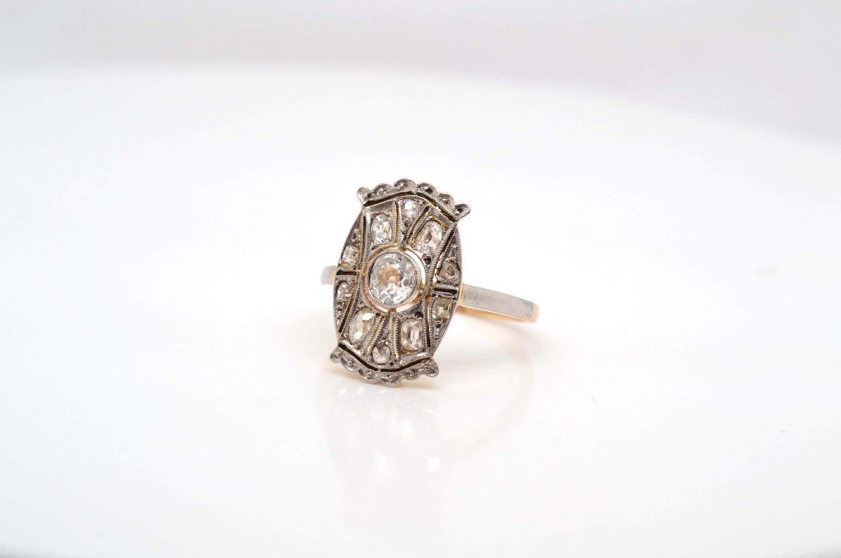 Original Art Deco Ring Set With Diamonds-photo-4