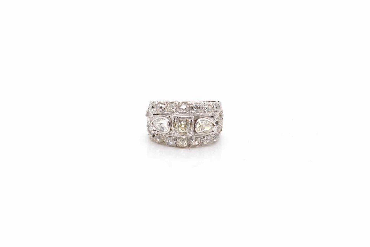 Bague Bandeau Diamants En Or Blanc 18k-photo-2