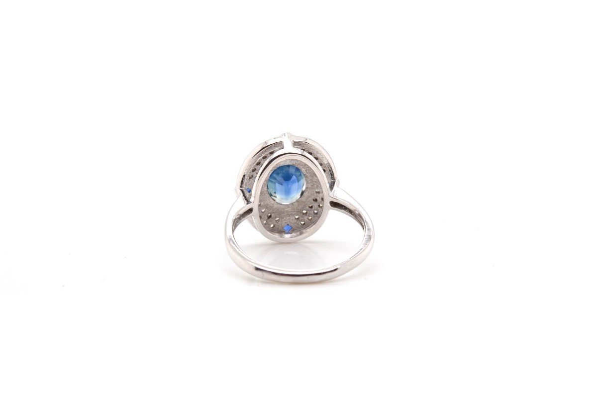 Sapphire And Diamond Ring In 18k White Gold-photo-1