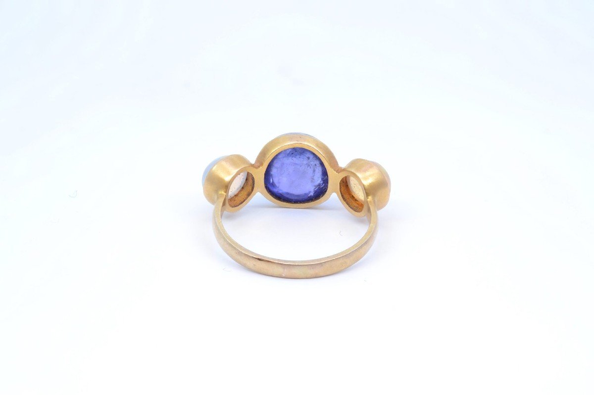 Opals And Tanzanite Ring In 18k Gold-photo-1