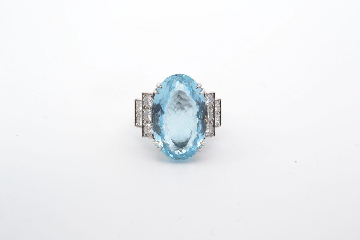 Aquamarine Ring In Platinum-photo-2