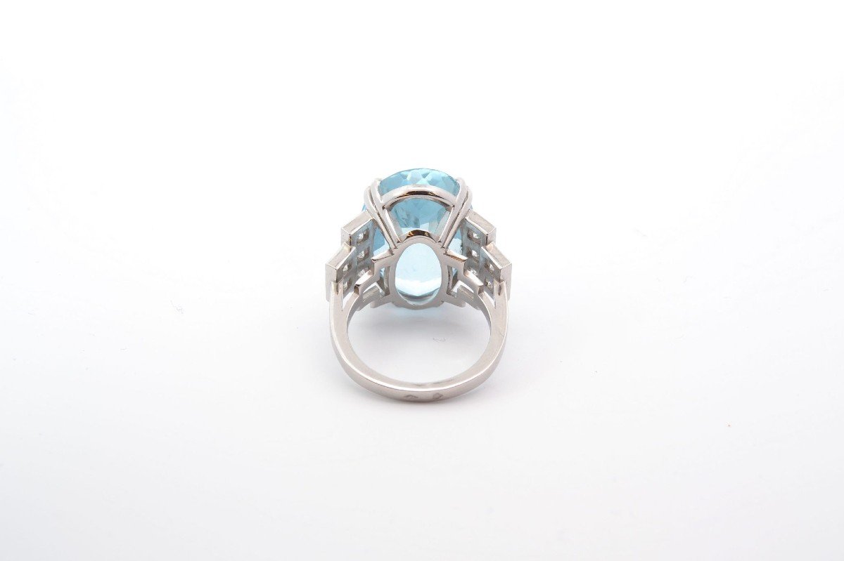 Aquamarine Ring In Platinum-photo-1