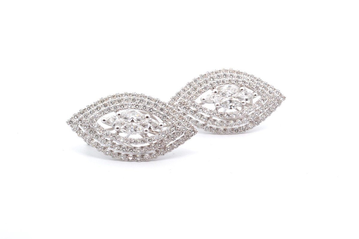 Marquise Shaped Diamond Earrings