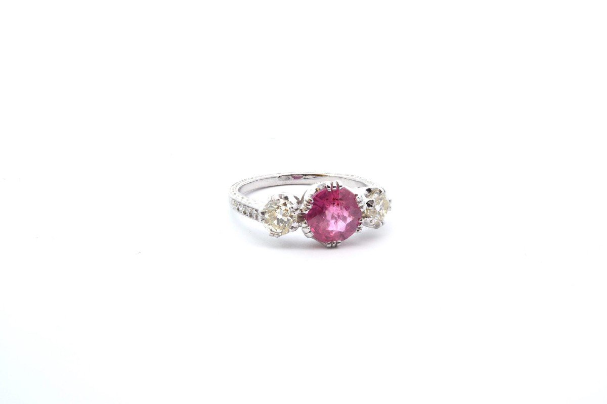 Pink Sapphire And Diamond Ring-photo-2