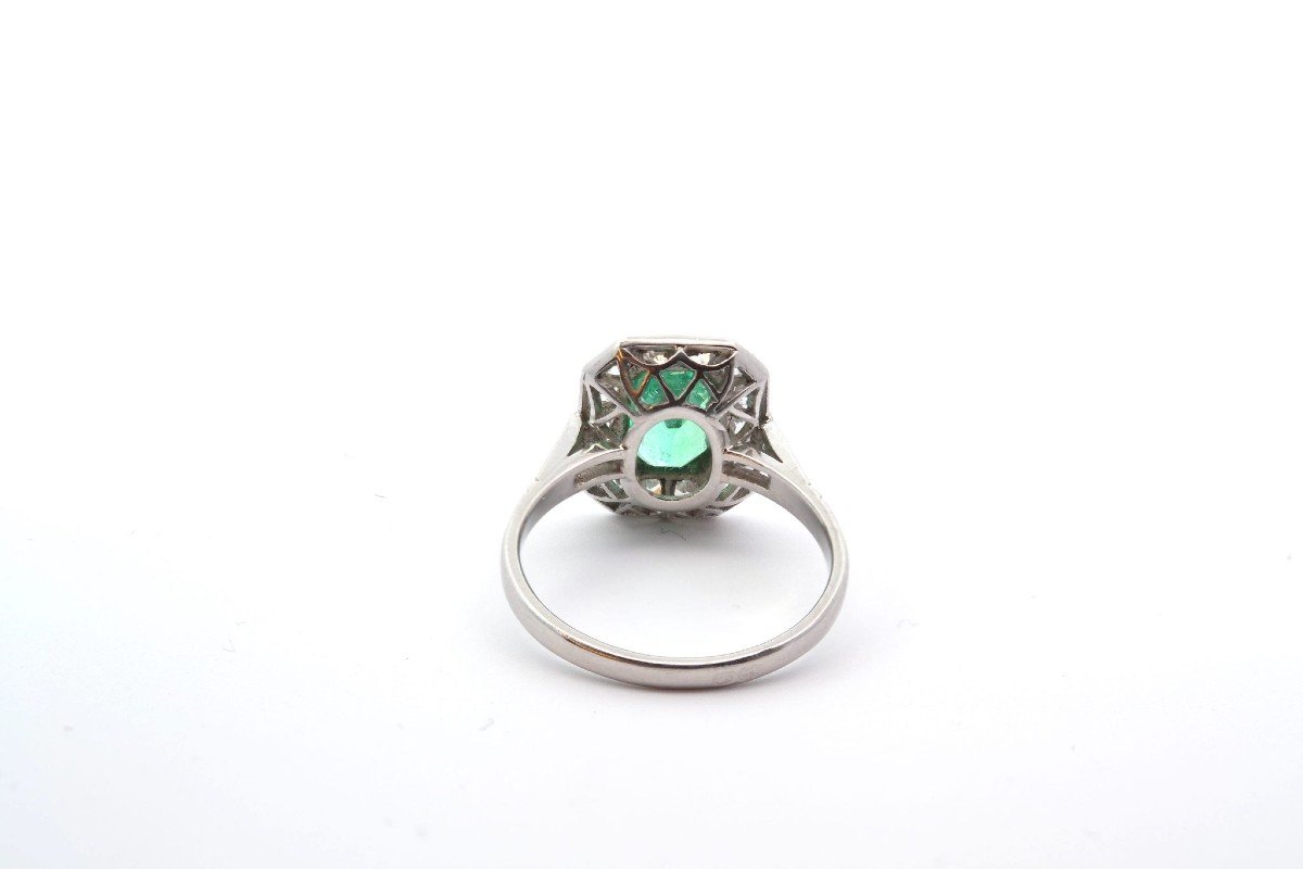 Emerald Ring Diamonds In Platinum-photo-1