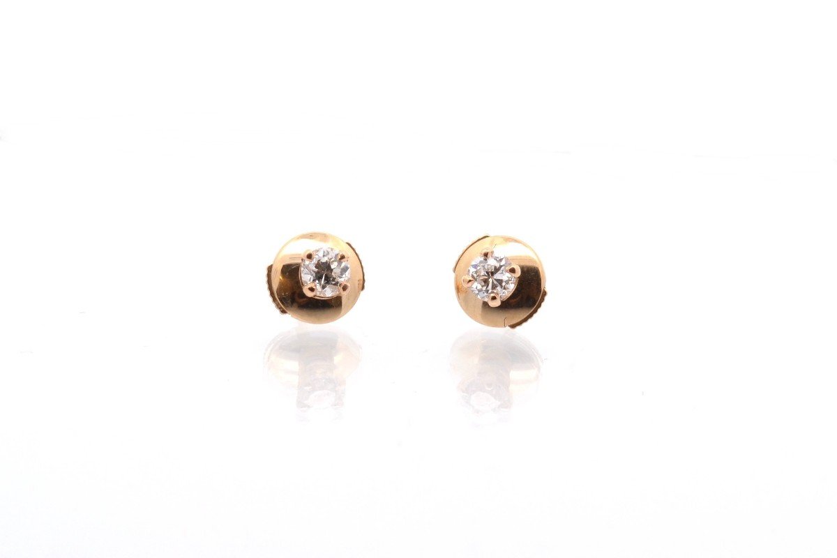 Diamond Stud Earrings In Yellow Gold