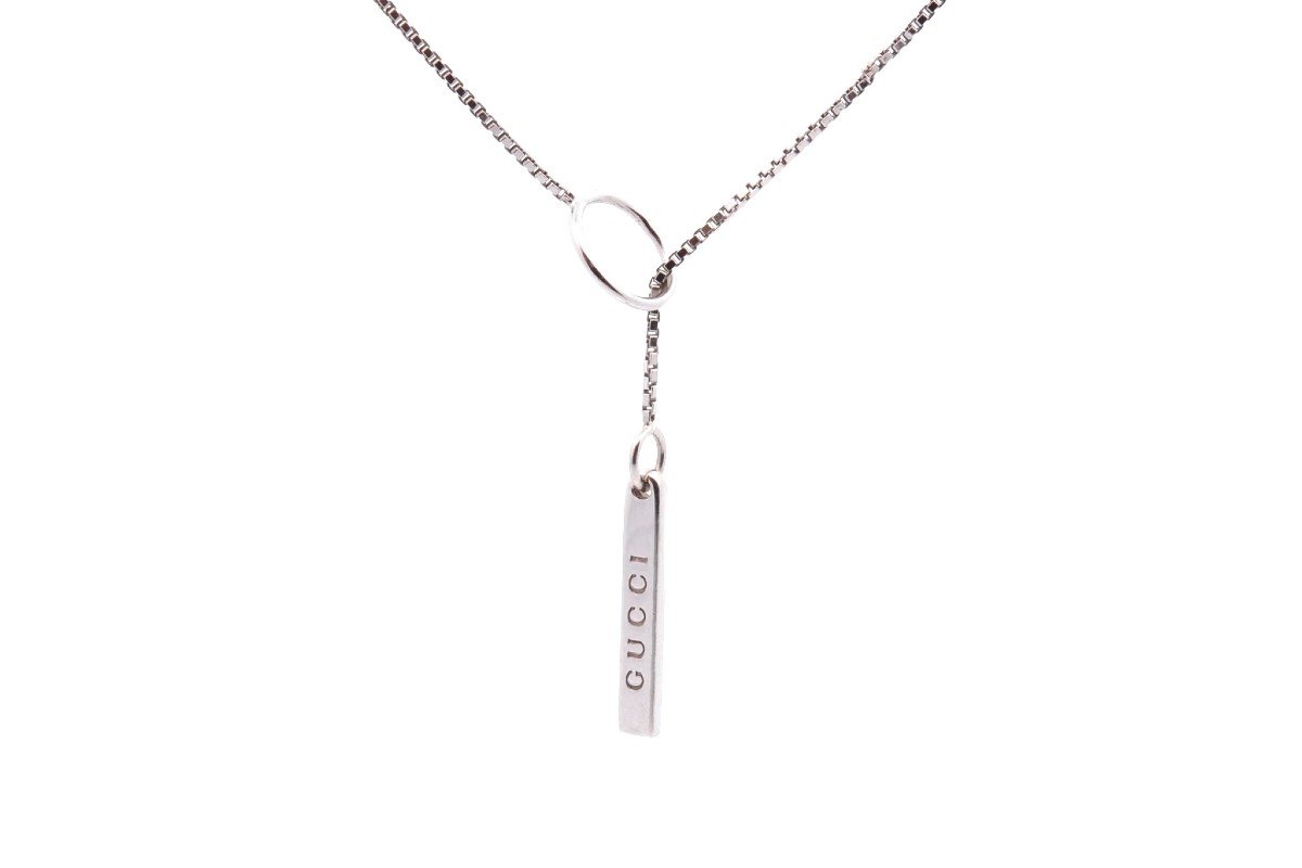 Collier Gucci “link To Love” En Or Blanc 18k