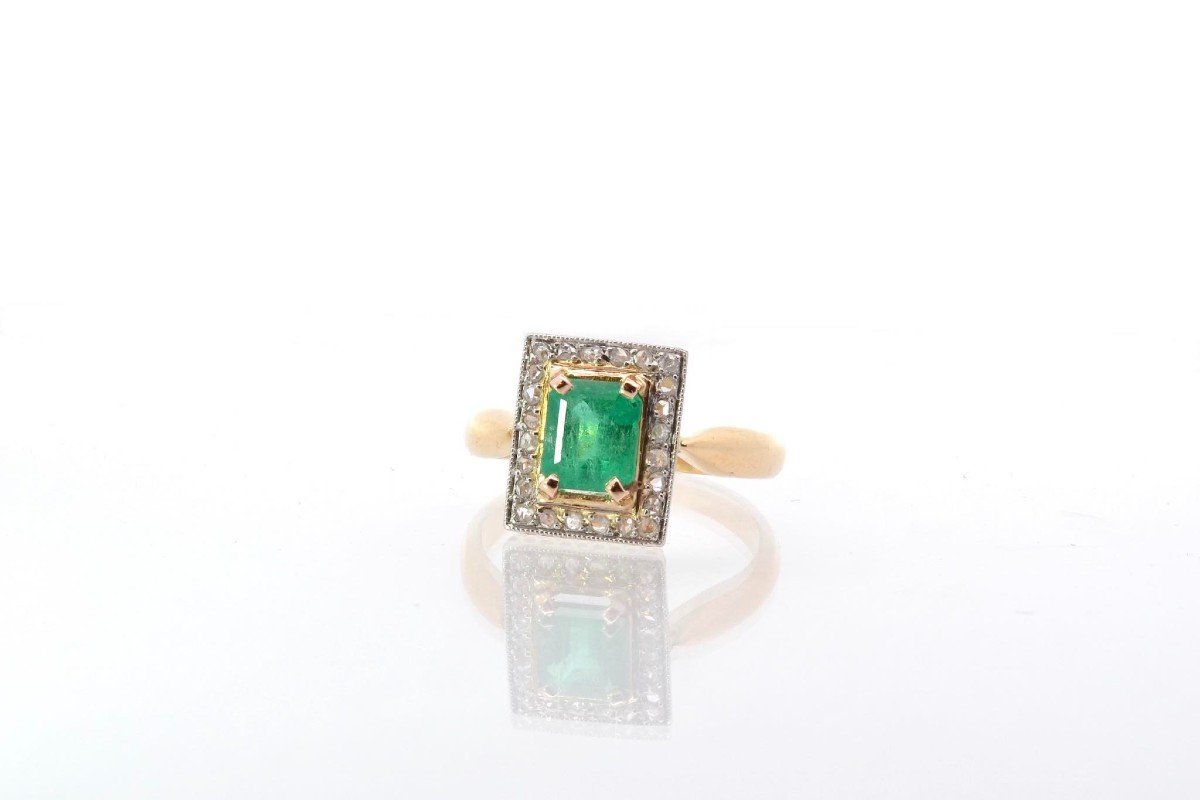 Emerald And Diamond Roses Ring-photo-4