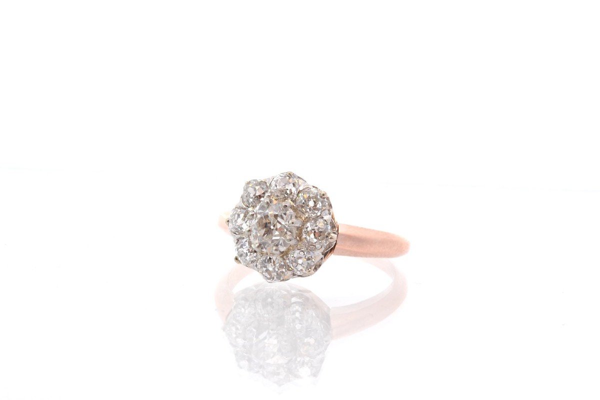Old Diamond Ring In 18k Rose Gold-photo-4