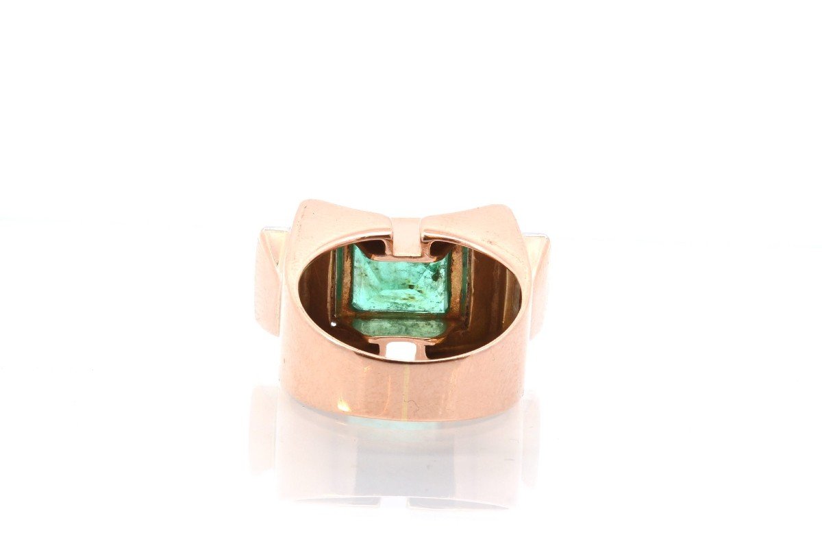 Old Emerald And Diamond Ring In Gold-photo-1