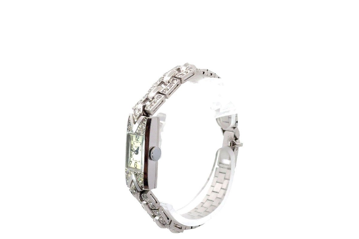 Montre Leroy & Fils Diamants En Or 18k Et Platine-photo-4