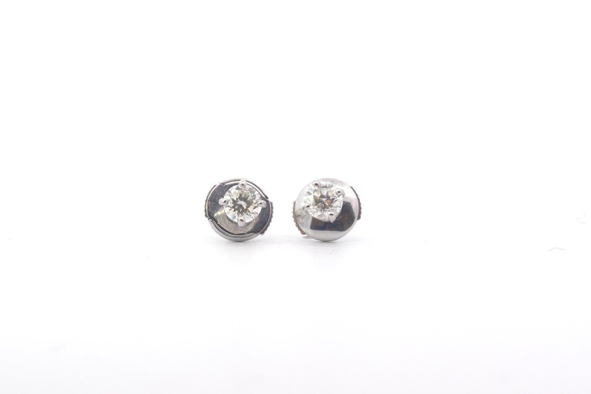 Boucles D’oreilles Puces Diamants Extra Blanc En Or-photo-2