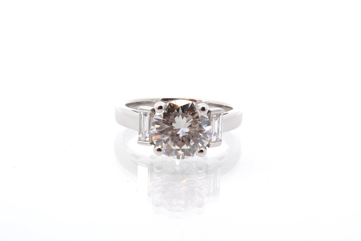2.57 Cts G/si2 Diamond Ring In 18k Gold-photo-2
