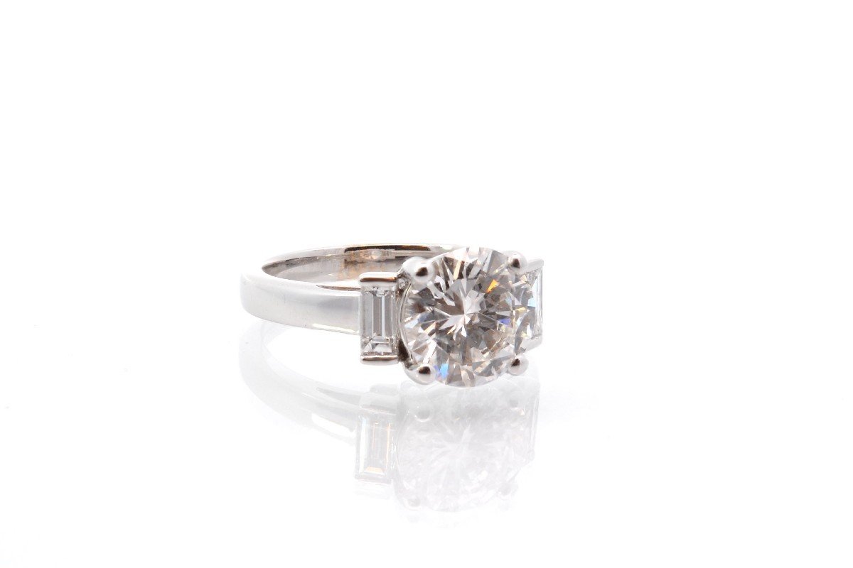 2.57 Cts G/si2 Diamond Ring In 18k Gold-photo-3