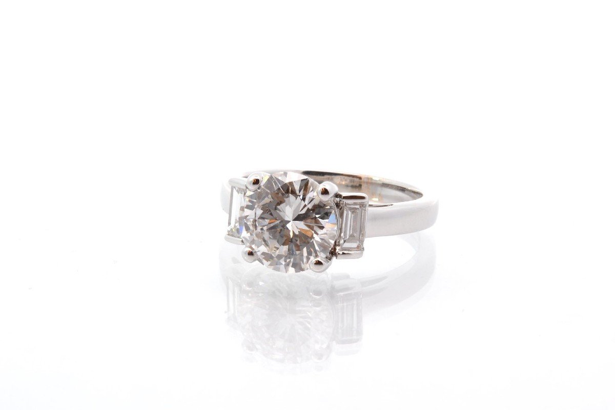 2.57 Cts G/si2 Diamond Ring In 18k Gold-photo-4