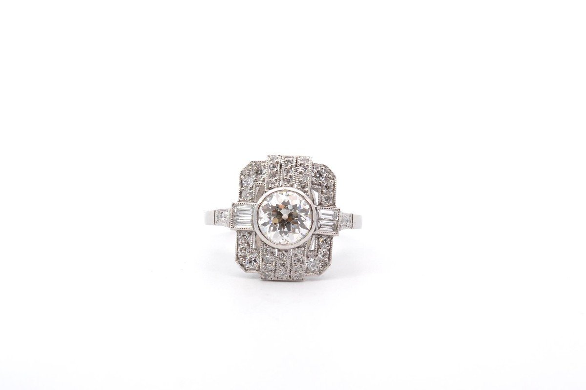 Diamond Ring 1.19 Cts J/si1 In Platinum-photo-2