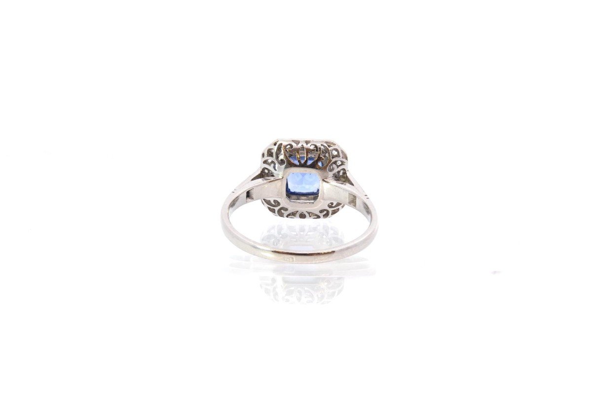 Vintage Art Deco Sapphire And Diamond Ring-photo-1