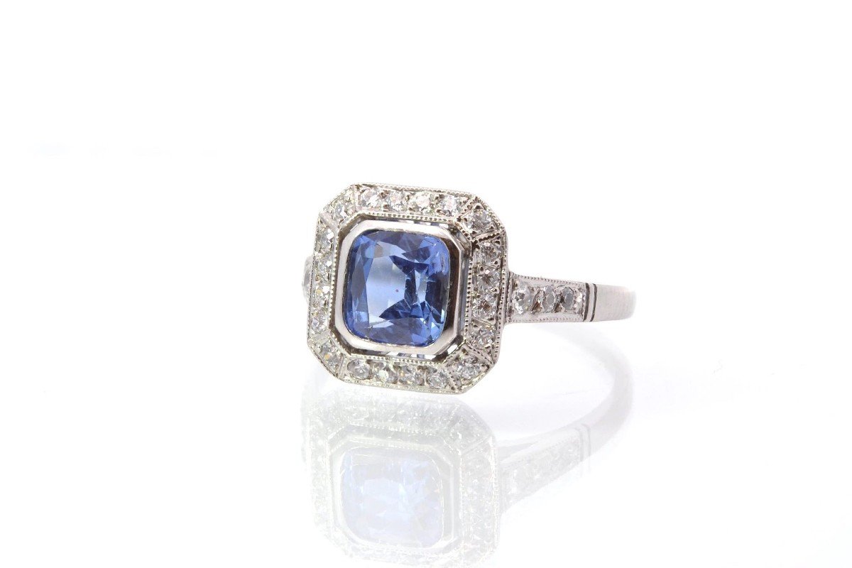 Vintage Art Deco Sapphire And Diamond Ring