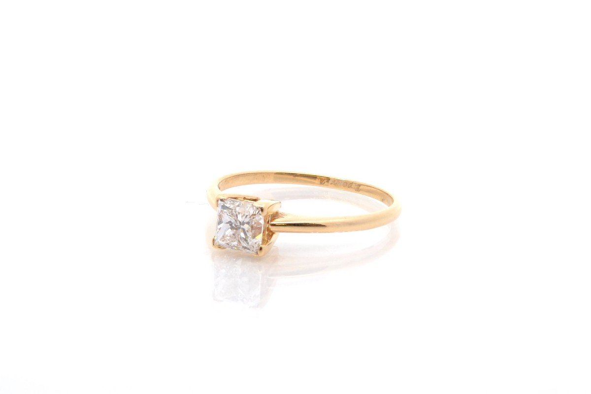 Diamond Solitaire Ring In 18k Yellow Gold