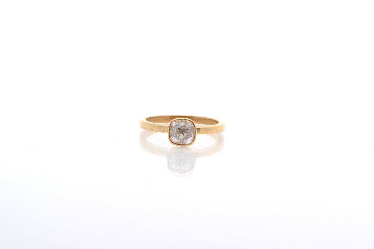 Solitaire Diamant En Or Jaune 18k-photo-2