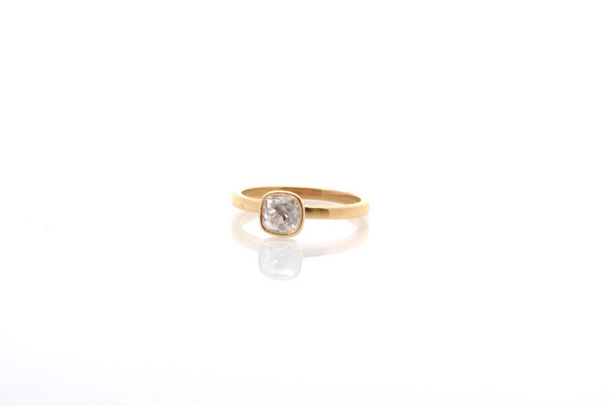 Solitaire Diamant En Or Jaune 18k-photo-4