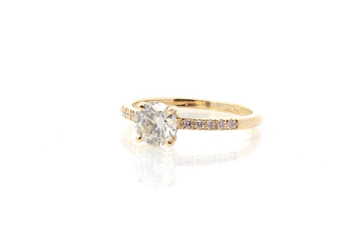 1.03 Cts H/si1 Diamond Ring In 14k Gold