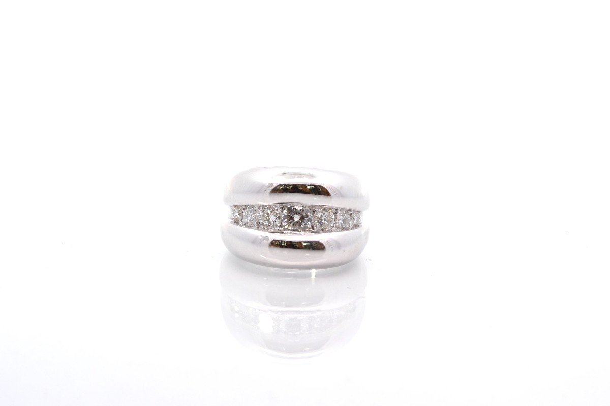 Bague Bandeau Diamants En Or Blanc 18k-photo-2