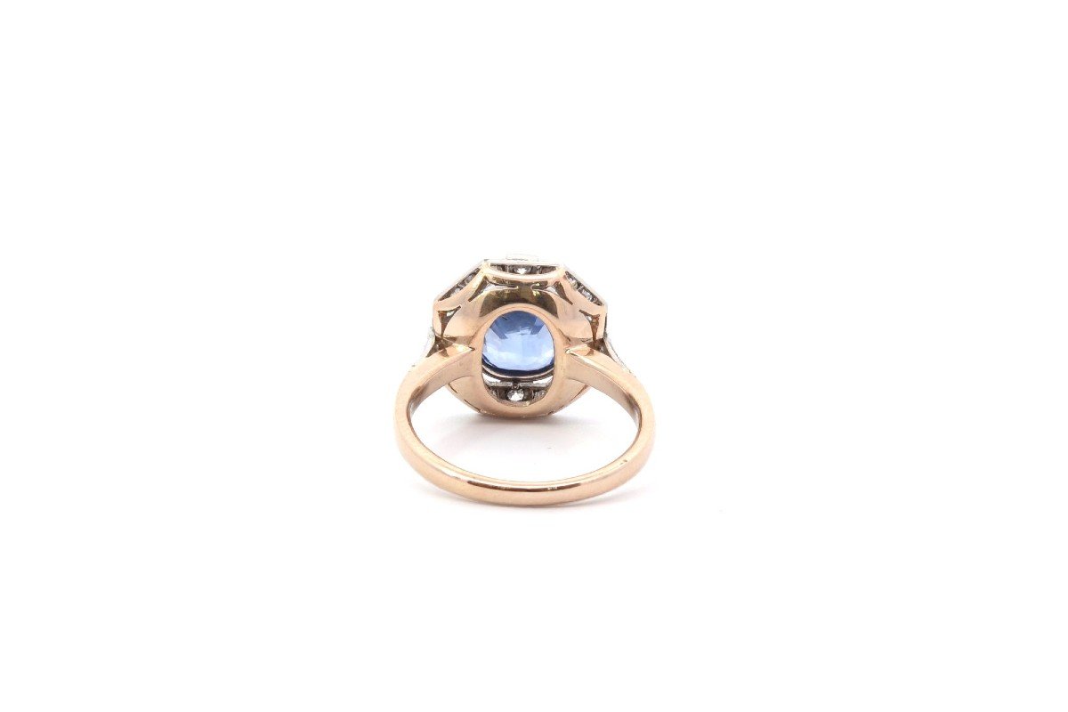 3.05ct Sapphire And Diamond Ring In Gold And Platinum-photo-1