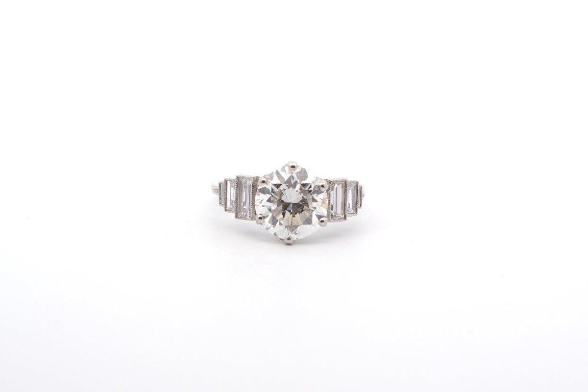 Bague Solitaire Diamant De 3,09cts G/si2-photo-2