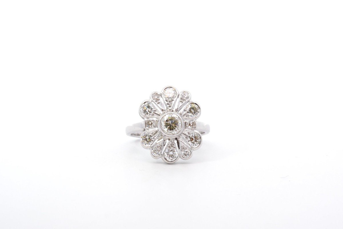 14k White Gold Diamond Ring-photo-2