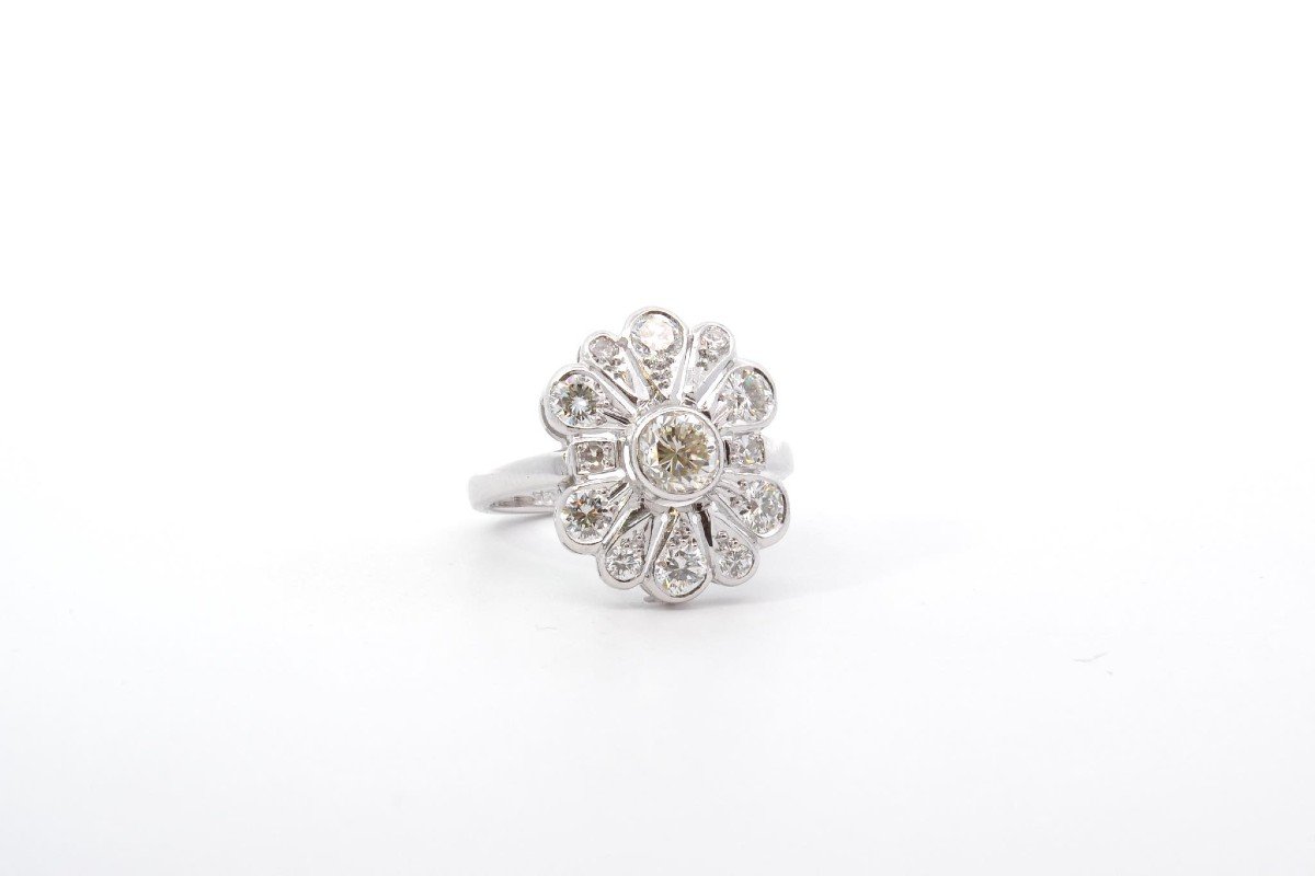 Bague Diamants En Or Blanc 14k-photo-3