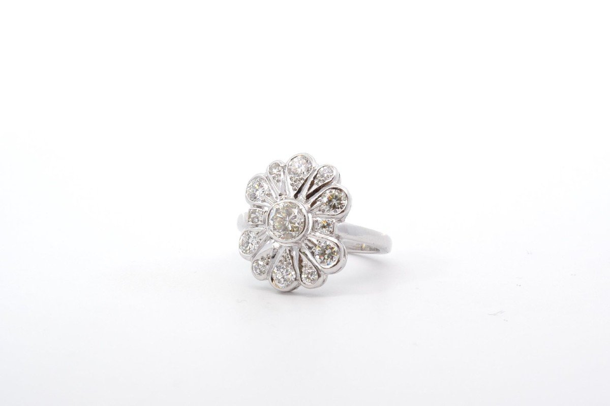 Bague Diamants En Or Blanc 14k-photo-4