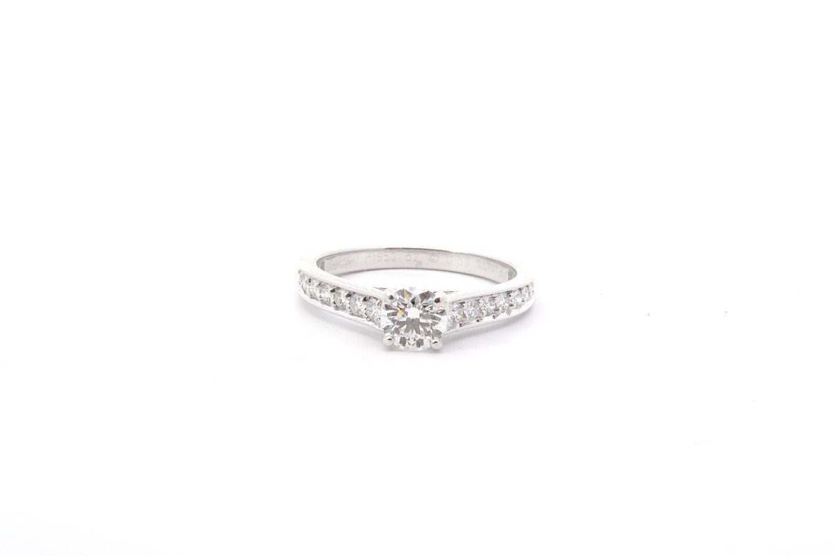 Bague Solitaire Cartier Diamants En Platine-photo-2