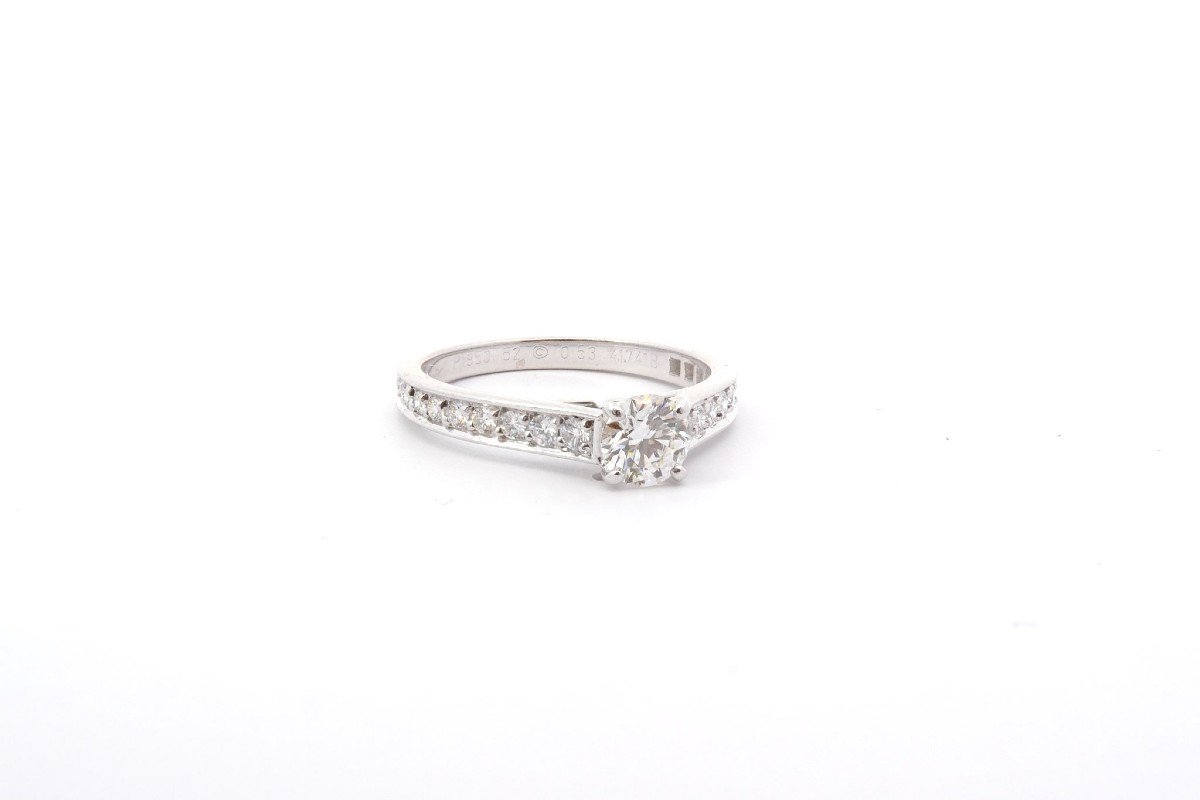 Bague Solitaire Cartier Diamants En Platine-photo-3