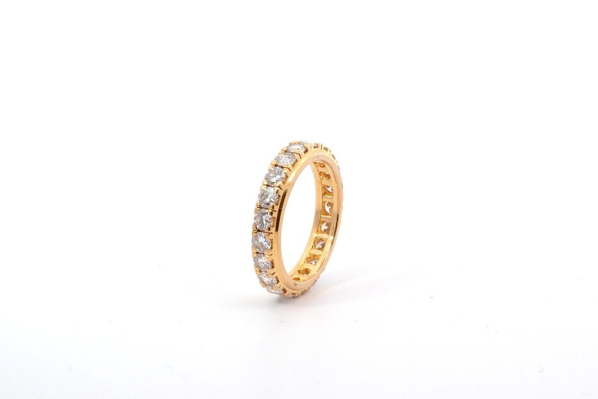 18k Yellow Gold Diamond Wedding Band-photo-2