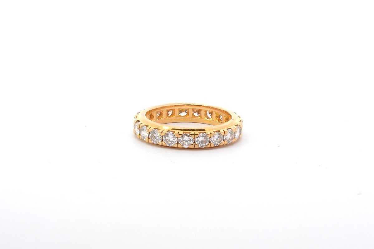 18k Yellow Gold Diamond Wedding Band-photo-4