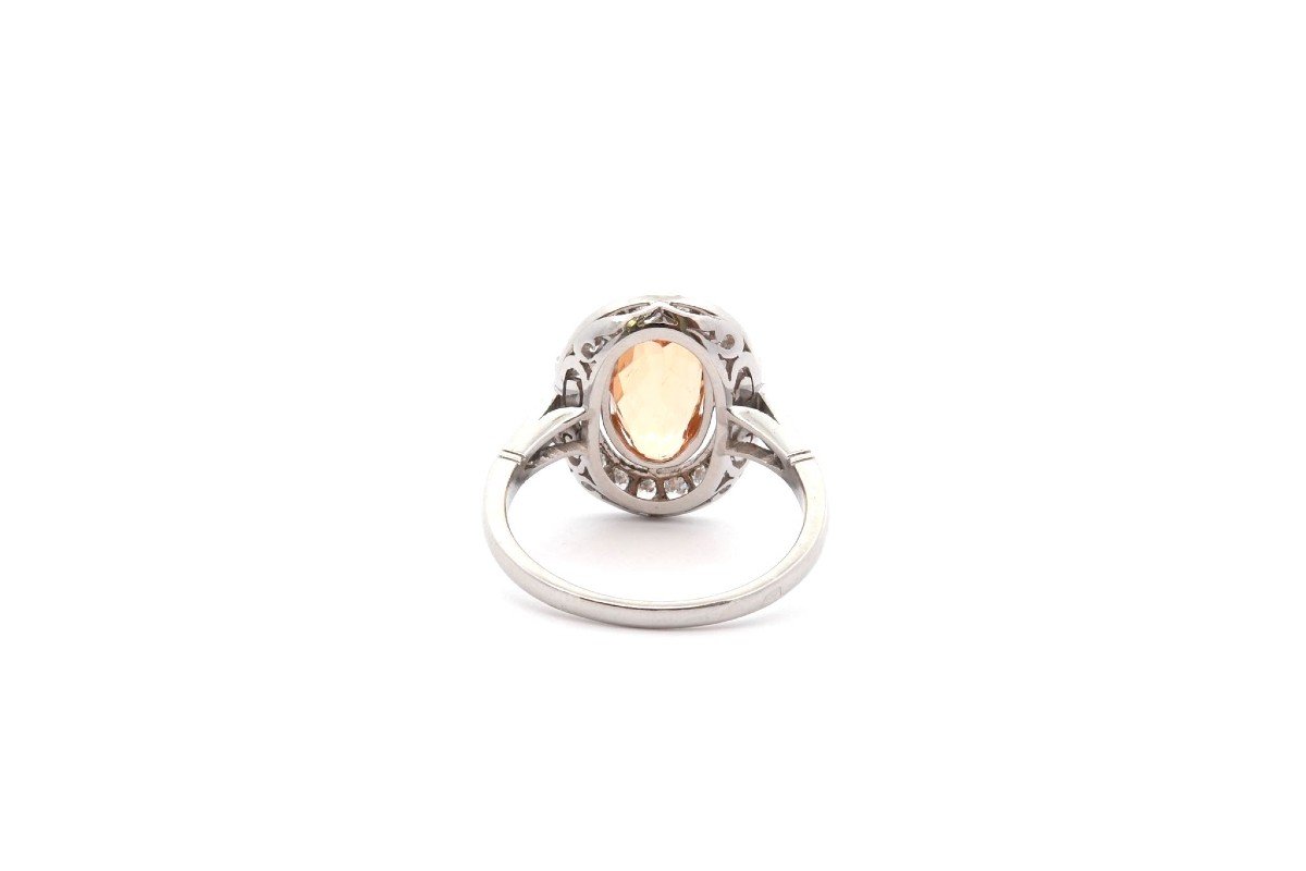 Bague Topaze 2,24cts Et Diamants En Platine-photo-1