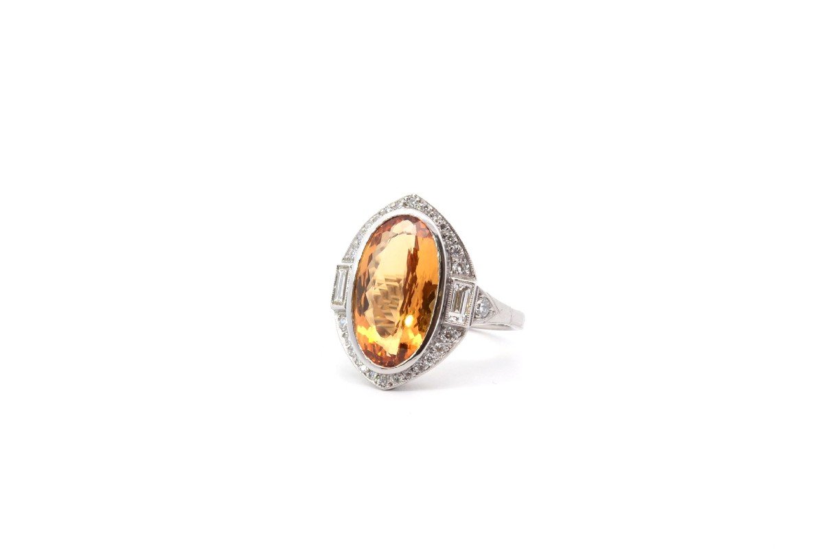 Bague Topaze Naturelle 7,03cts Et Diamants-photo-4