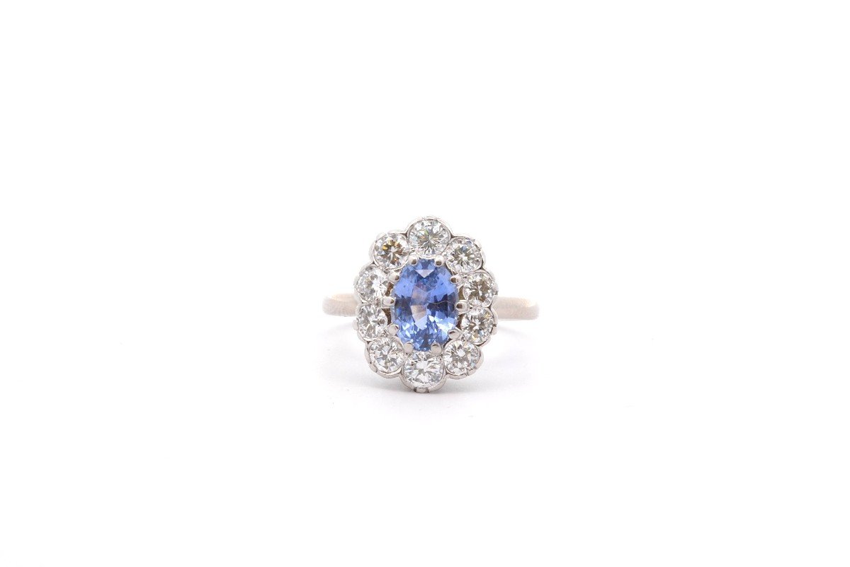 Vintage Ceylon Sapphire And Diamond Ring 1.58cts-photo-2