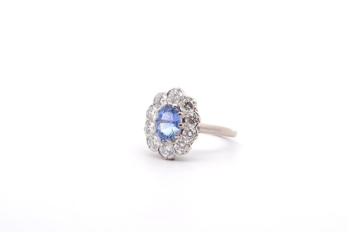 Vintage Ceylon Sapphire And Diamond Ring 1.58cts-photo-4